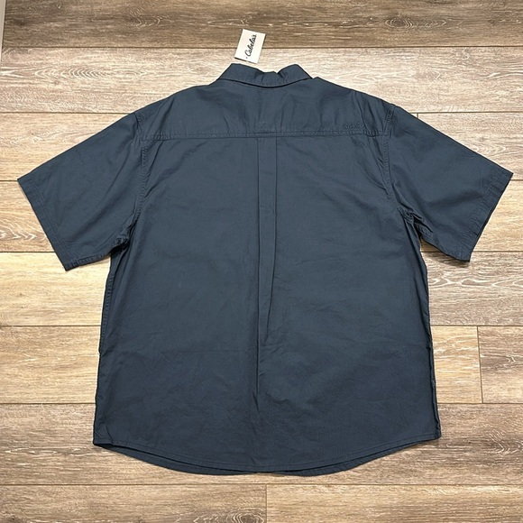 CABELAS SHIRT SHORT SLEEVE BUTTON UP NAVY BLUE 100% COTTON SIZE XL NWT - Picture 2 of 8